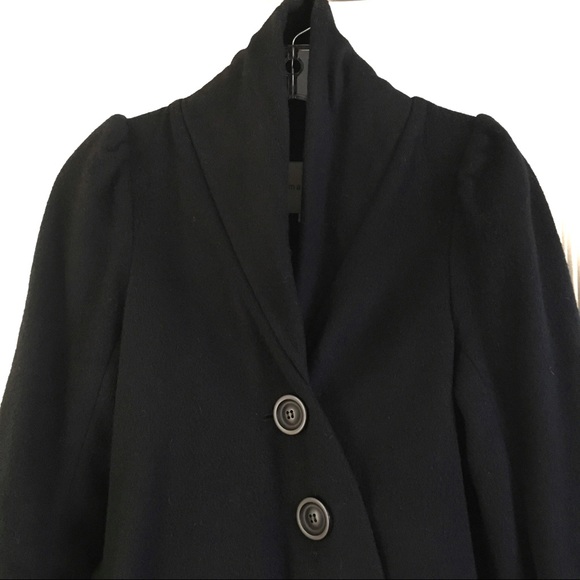 MASON black wool asymmetrical coat - Picture 3 of 9